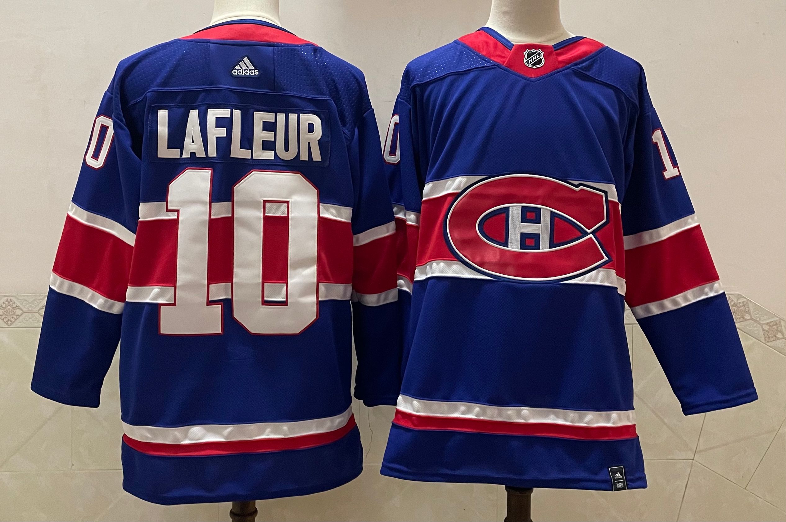 Men Montreal Canadiens #10 Lafleur Blue Throwback Authentic Stitched 2020 Adidias NHL Jersey->nfl dust mask->Sports Accessory
